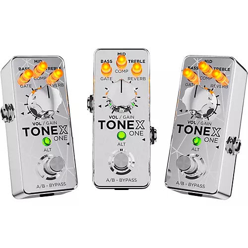 IK Multimedia TONEX ONE Limited-Edition Joe Satriani Collection Modeling Amp & Distortion Effects Pedal Silver - musicians--Friend