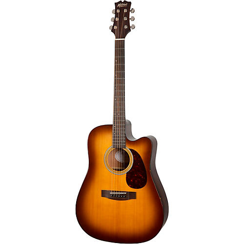 Mitchell T311CE Solid Spruce Top Dreadnought Mahogany Acoustic-Electric Guitar Edge Burst - musicians--Friend