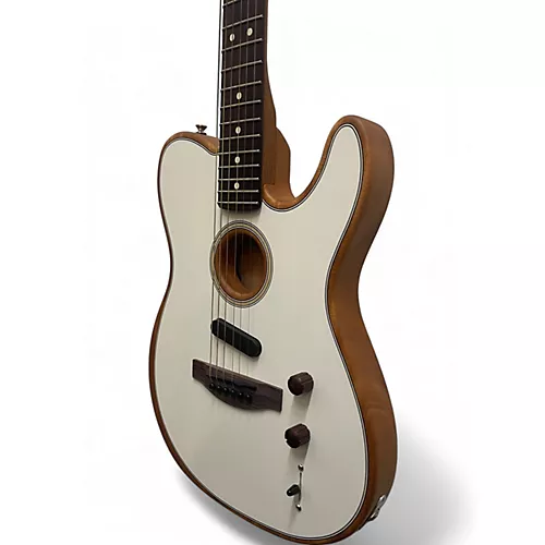 Used Fender Acoustasonic Player Telecaster ATOMIC WHITE Acoustic Electric Guitar ATOMIC WHITE - musicians--Friend