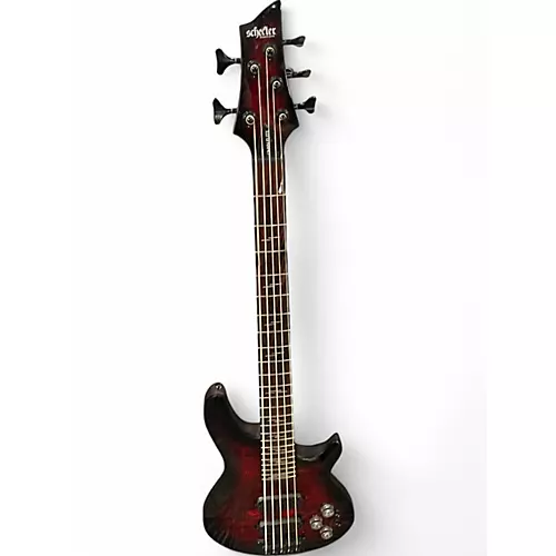 Used Schecter Guitar Research OMEN ELITE Crimson Red Burst Electric Bass Guitar Crimson Red Burst - musicians--Friend