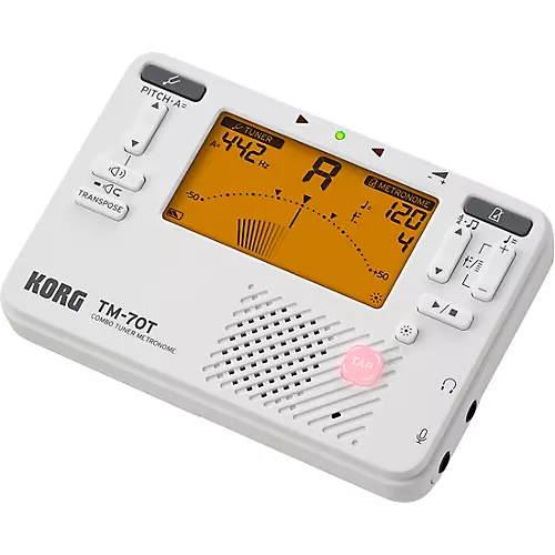 KORG TM-70 Tuner/Metronome and CM-400 Contact Microphone Combo White - musicians--Friend
