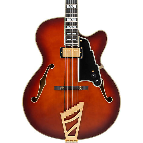 D'Angelico Excel 16 Hollowbody Electric Guitar w/ Seymour Duncan 59 Humbucker Amaretto Burst - musicians--Friend