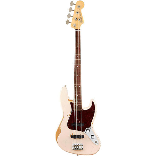 Fender Flea Signature Road Worn Jazz Bass Shell Pink - musicians--Friend