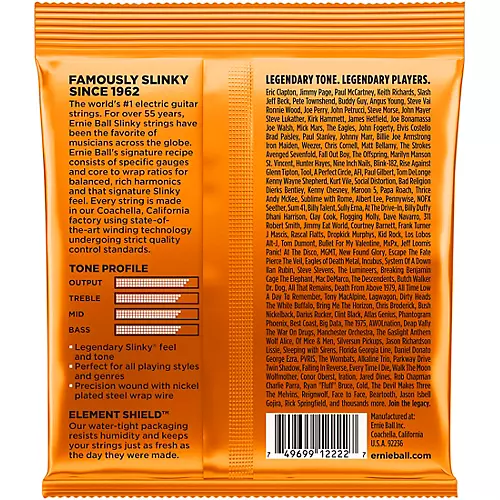 Ernie Ball 2222 Nickel Wound Hybrid Slinky Electric Guitar Strings 2-Pack - musicians--Friend