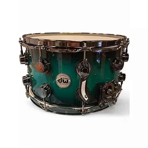 Used DW 8X14 Collector's Series Exotic Snare Blue Drum Blue 18 - musicians--Friend