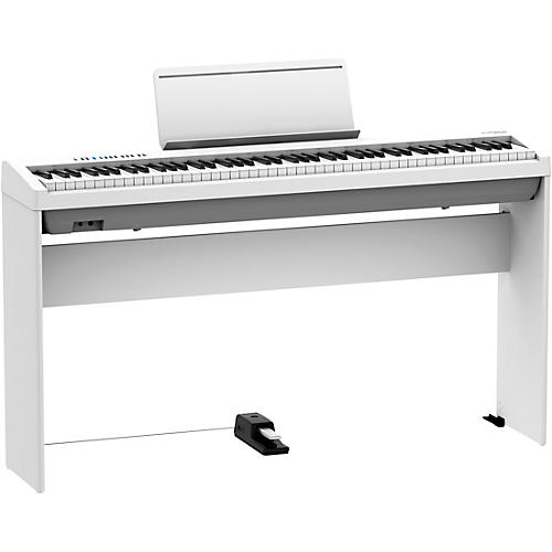 Roland FP-30X Digital Piano With Matching Stand and DP-10 Damper Pedal White - musicians--Friend