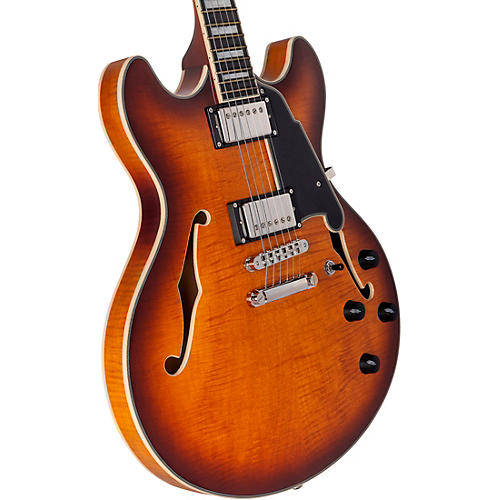 D'Angelico Premier DC Semi-Hollow Electric Guitar Dark Iced Tea Burst - musicians--Friend