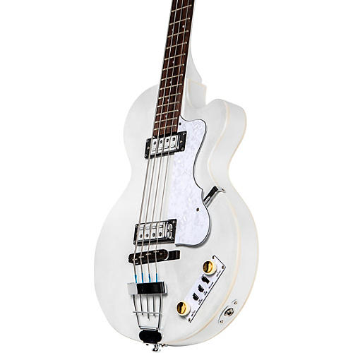 Hofner Ignition Series Short-Scale Club Bass Guitar Pearl White - musicians--Friend