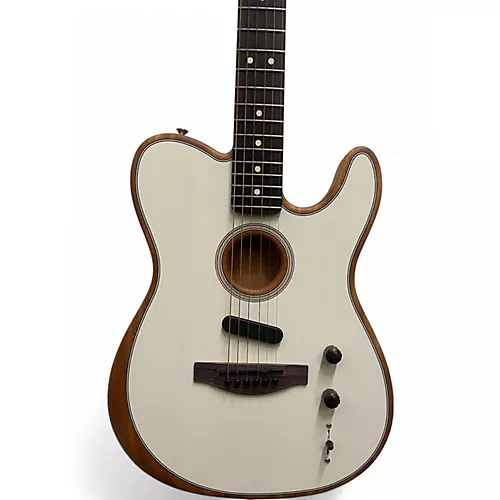 Used Fender Acoustasonic Player Telecaster ATOMIC WHITE Acoustic Electric Guitar ATOMIC WHITE - musicians--Friend