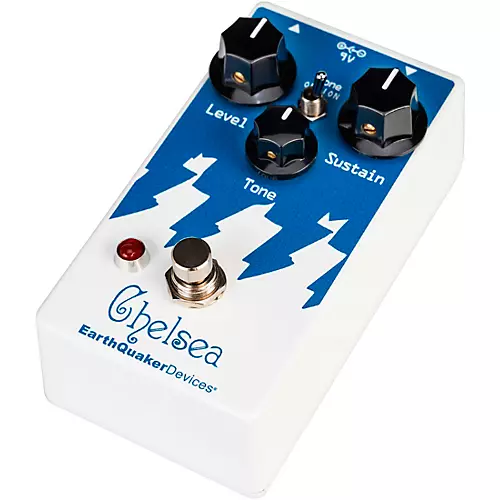 EarthQuaker Devices Chelsea Low End Fuzz Driver Effects Pedal White and Blue - musicians--Friend