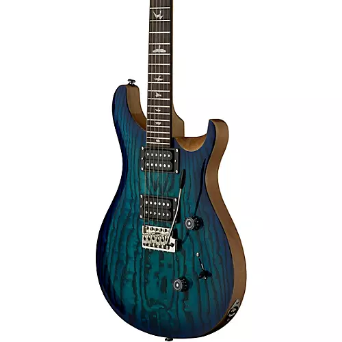 PRS SE Exotic Custom 24 Swamp Ash Burl Electric Guitar Lake Blue - musicians--Friend