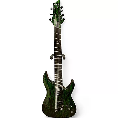 Used Schecter Guitar Research C7SM Green Solid Body Electric Guitar Green - musicians--Friend
