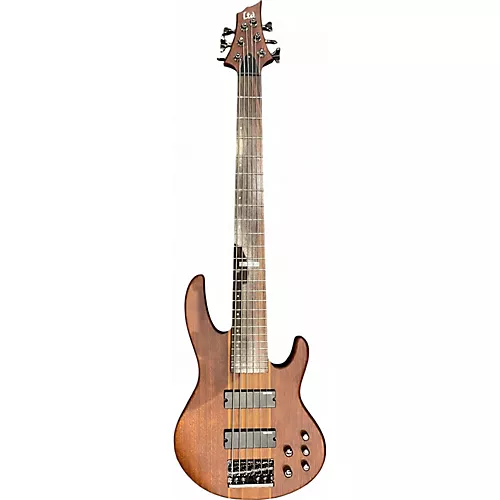 Used ESP LTD D6 6 String NATURAL SATIN RED Electric Bass Guitar NATURAL SATIN RED - musicians--Friend