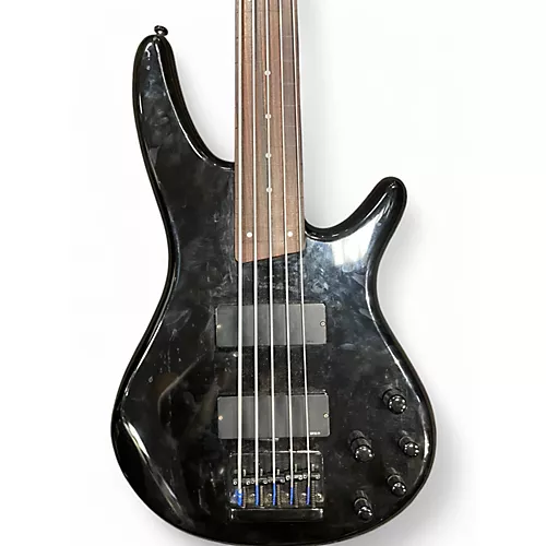 Used Ibanez SR405 5 String Black Electric Bass Guitar Black - musicians--Friend