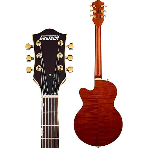 Gretsch Guitars Electromatic LTD Flame Okoume Broadkaster Jr. Single-Cut With Bigsby Electric Guitar Roundup Orange Stain - musicians--Friend