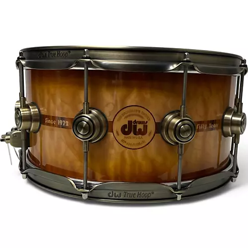 Used DW 14X6.5 50th Anniversary Snare Persimmon-Spruce Drum Persimmon-Spruce 213 - musicians--Friend