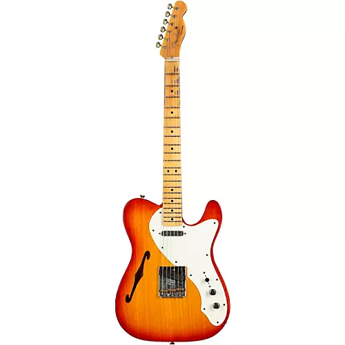 Fender Custom Shop Limited Edition 50s Telecaster Thinline Journeyman Relic Electric Guitar Aged Cherry Sunburst - musicians--Friend
