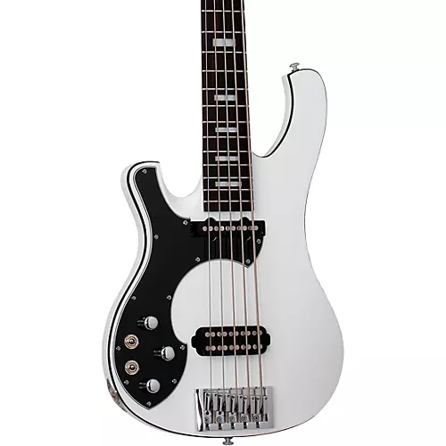 Schecter Guitar Research Stargazer-5 LH Electric Bass Gloss White - musicians--Friend
