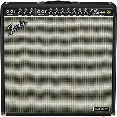 Fender Tone Master Super Reverb 45W 4x10 Guitar Combo Amp Black and Silver - musicians--Friend