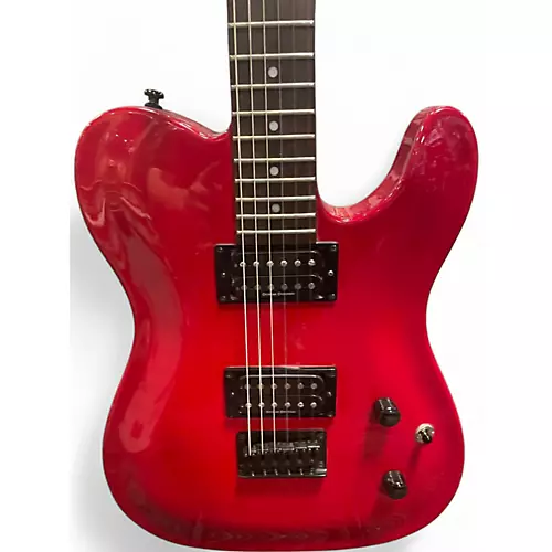 Used Squier FSR Custom Telecaster HH Cherry Solid Body Electric Guitar Cherry - musicians--Friend