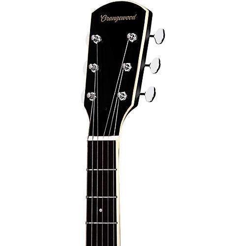 Orangewood Juniper Rubber Bridge Parlor Acoustic-Electric Guitar Black - musicians--Friend