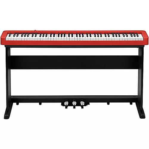 Casio CDP-S160 Digital Piano With Matching CS-470P Stand and Triple Pedal Red - musicians--Friend