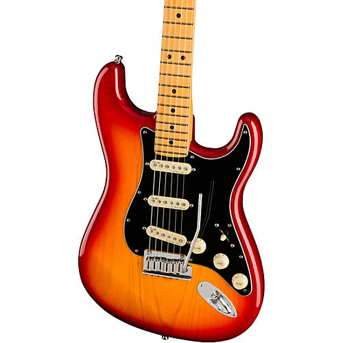 Fender American Ultra Luxe Stratocaster Maple Fingerboard Electric Guitar Plasma Red Burst - musicians--Friend