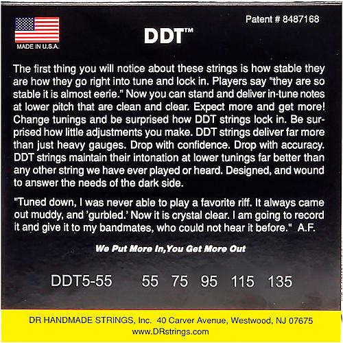 DR Strings Drop-Down Tuning 5-String Heavy Bass Strings - musicians--Friend
