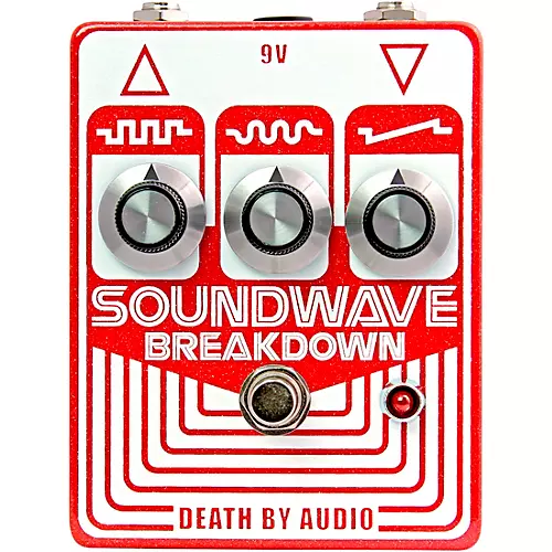 Death By Audio Soundwave Breakdown Octave Fuzz Effects Pedal Red and White - musicians--Friend