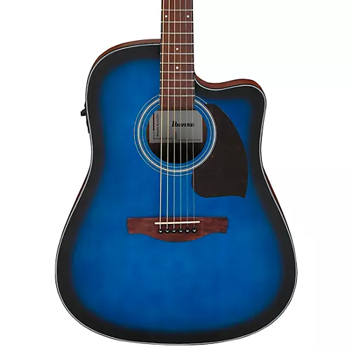 Ibanez PF50CE Dreadnought Acoustic-Electric Guitar Transparent Blue Burst - musicians--Friend