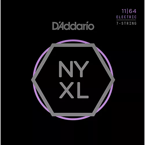 D'Addario NYXL1164 7-String Medium Nickel Wound Electric Guitar Strings (11-64) - musicians--Friend