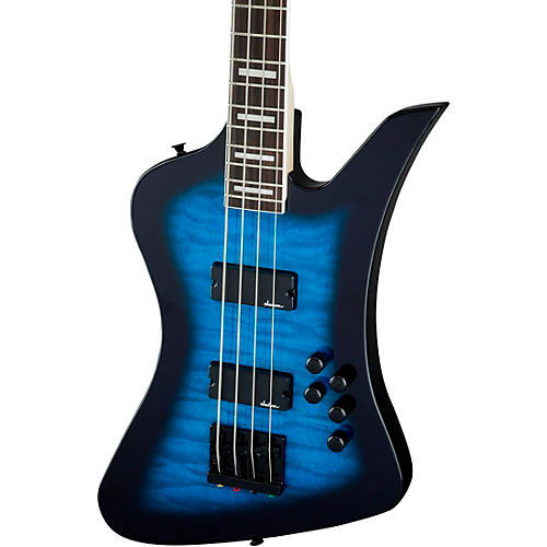 Jackson JS Series Kelly Bird JS3Q Bass Transparent Blue Burst - musicians--Friend
