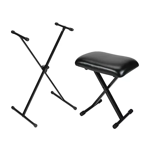 Musician's Gear Padded Keyboard Bench With Single-Braced Stand Combo - musicians--Friend