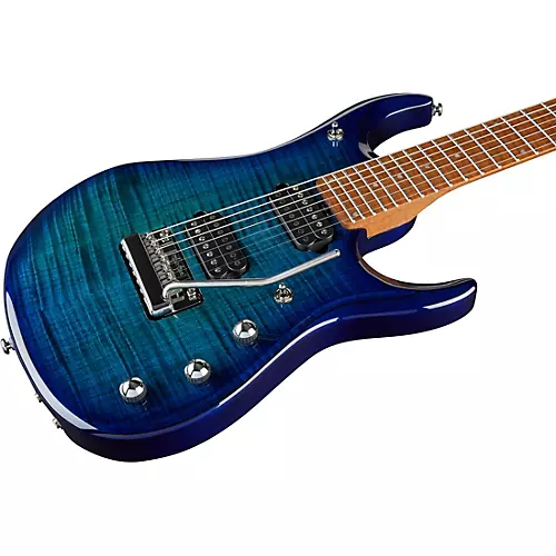 Ernie Ball Music Man JP15 7 7-String Flamed Maple Top Electric Guitar Cerulean Paradise - musicians--Friend