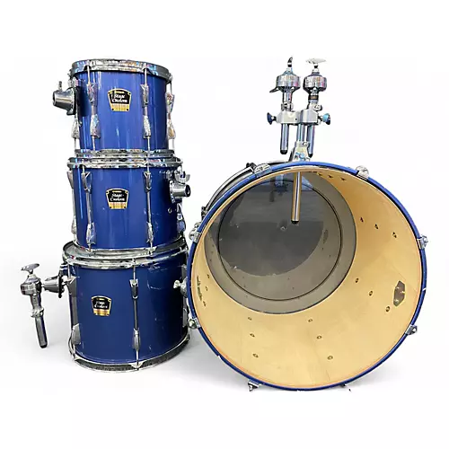 Used Yamaha 4 piece STAGE CUSTOM ADVANTAGE BLUE SPARKLE Drum Kit BLUE SPARKLE - musicians--Friend