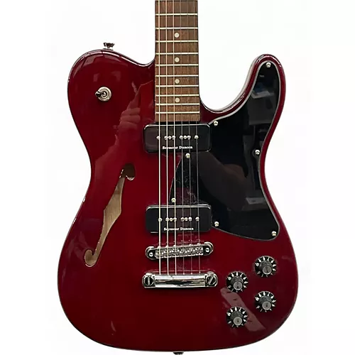 Used 2019 Fender JA90 Jim Adkins Thinline Telecaster Crimson Red Trans Hollow Body Electric Guitar Crimson Red Trans - musicians--Friend