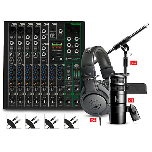 Mackie ProFX10v3+ Content Creator Bundle With AT2040 Microphones and ATH-M20X Headphones - musicians--Friend