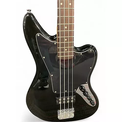 Used Squier Jaguar Bass Black Electric Bass Guitar Black - musicians--Friend