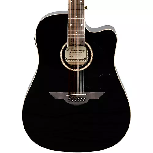 H. Jimenez LGD1 Spruce Top 12-String Acoustic-Electric Guitar Black - musicians--Friend
