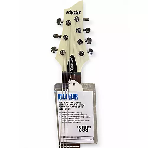Used Schecter Guitar Research Demon 7 String Alpine White Solid Body Electric Guitar Alpine White - musicians--Friend