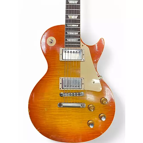 Used Gibson Custom Murphy Lab 1960 Les Paul Standard Reissue Heavy Aged Tangerine Burst Solid Body Electric Guitar Tangerine Burst - musicians--Friend