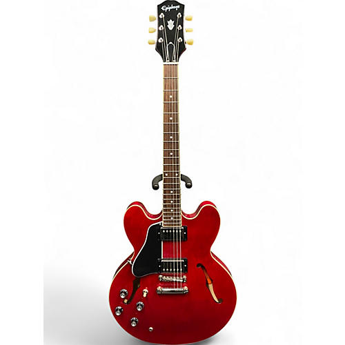 Used Epiphone ES355 Left Handed Cherry Hollow Body Electric Guitar Cherry - musicians--Friend