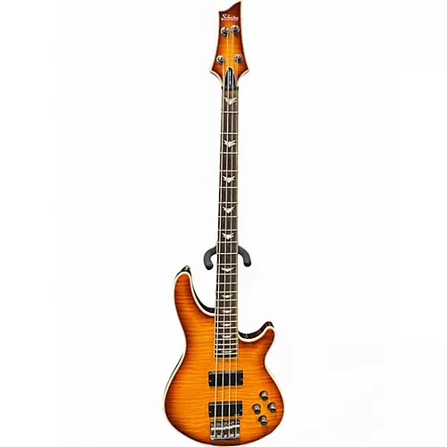 Used Schecter Guitar Research Omen Extreme 4 String Vintage Sunburst Electric Bass Guitar Vintage Sunburst - musicians--Friend