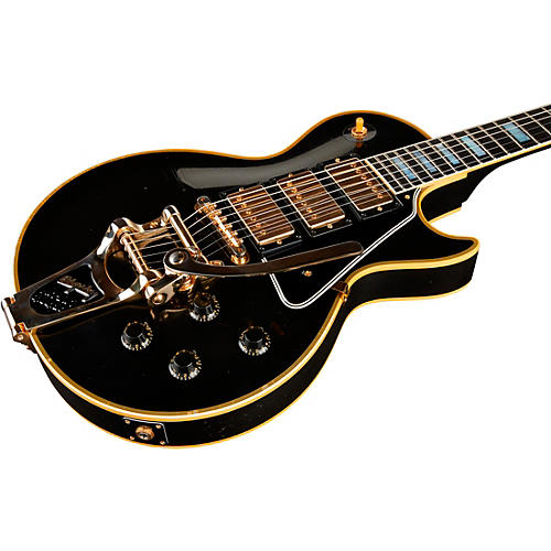 Gibson Custom Murphy Lab 1957 Les Paul Custom Reissue 3-Pickup Bigsby Light Aged Electric Guitar Ebony - musicians--Friend