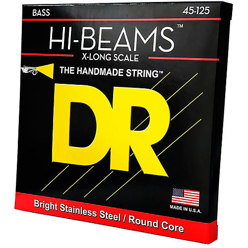 DR Strings Hi-Beams Stainless Steel 5-String Bass Strings X-Long Scale (45-65-85-105-125) - musicians--Friend