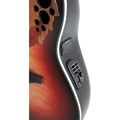 Ovation CE44LX-1R-G Celebrity Series Elite Plus Mid-Depth Left-Handed Acoustic-Electric Guitar Ruby Burst - musicians--Friend