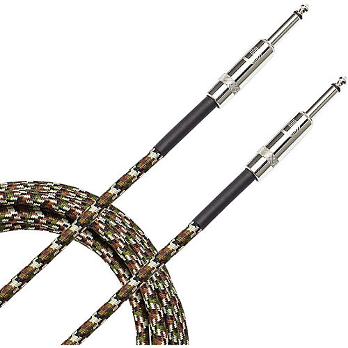 D'Addario Braided Instrument Cable 15 ft. Military Green - musicians--Friend