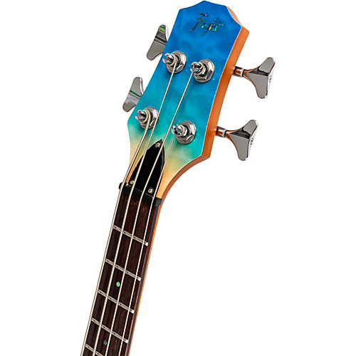 Flight Mini Bass TBL Electric Bass Guitar Transparent Blue - musicians--Friend