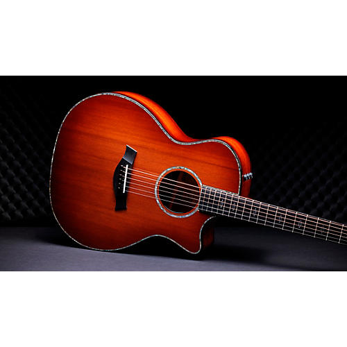 Taylor Custom Sinker Redwood-Red Ironbark Grand Auditorium Acoustic-Electric Guitar Shaded Edge Burst - musicians--Friend