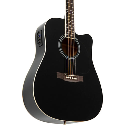 Rogue RA-110D-CE Dreadnought Cutaway Acoustic-Electric Guitar Black - musicians--Friend